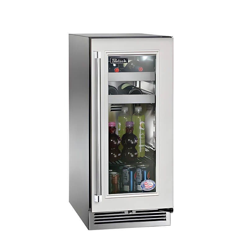 Perlick 15 - Inch Signature Series Stainless Steel Panel Ready Glass Door Outdoor Beverage Center with Lock - HP15BO - 4 - 4 - by Perlick | Buy at Agent BBQ