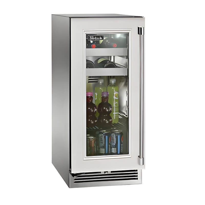 Perlick 15 - Inch Signature Series Stainless Steel Panel Ready Glass Door Outdoor Beverage Center with Lock - HP15BO - 4 - 4 - by Perlick | Buy at Agent BBQ
