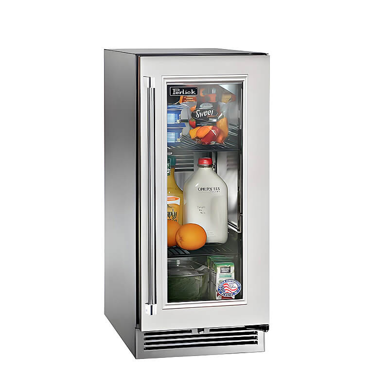 Perlick 15 - Inch Signature Series Stainless Steel Panel Ready Glass Door Outdoor Refrigerator with Door Lock - HP15RO - 4 - 4 - by Perlick | Buy at Agent BBQ