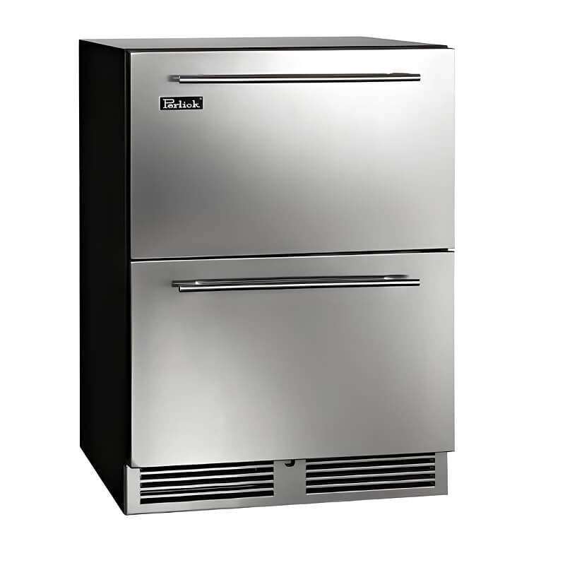 Perlick 24 - Inch C - Series Stainless Steel Outdoor Refrigerator Drawers with Lock - HC24RO - 4 - 5DL - by Perlick | Buy at Agent BBQ