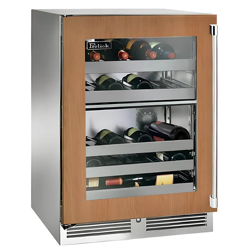 Perlick 24 - Inch Signature Series Panel Ready Glass Door Outdoor Dual Zone Wine Cooler Reserve w/ Lock - HP24DO - 4 - 4 - by Perlick | Buy at Agent BBQ