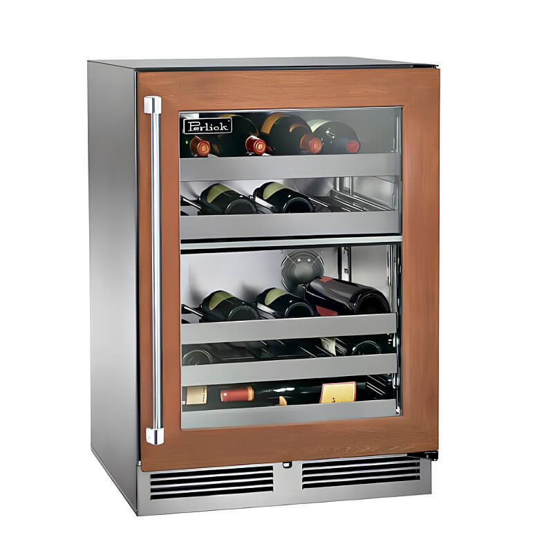 Perlick 24 - Inch Signature Series Panel Ready Glass Door Outdoor Dual Zone Wine Cooler Reserve w/ Lock - HP24DO - 4 - 4 - by Perlick | Buy at Agent BBQ