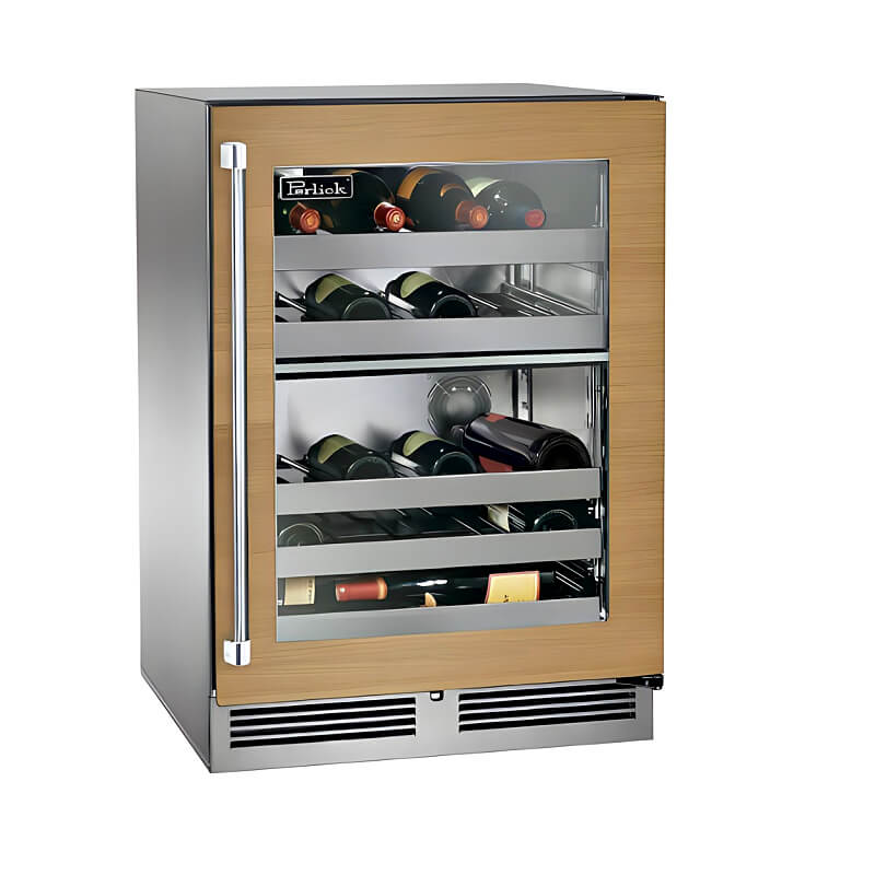 Perlick 24 - Inch Signature Series Panel Ready Glass Door Outdoor Dual Zone Wine Cooler Reserve w/ Lock - HP24DO - 4 - 4 - by Perlick | Buy at Agent BBQ
