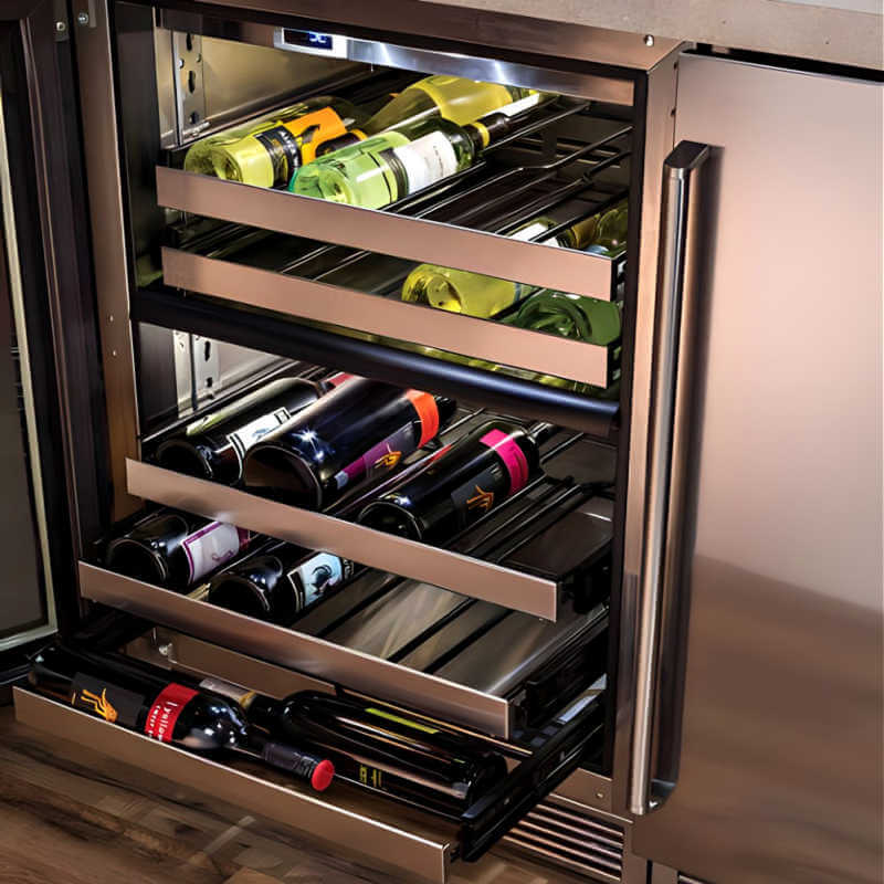 Perlick 24 - Inch Signature Series Panel Ready Glass Door Outdoor Dual Zone Wine Cooler Reserve w/ Lock - HP24DO - 4 - 4 - by Perlick | Buy at Agent BBQ