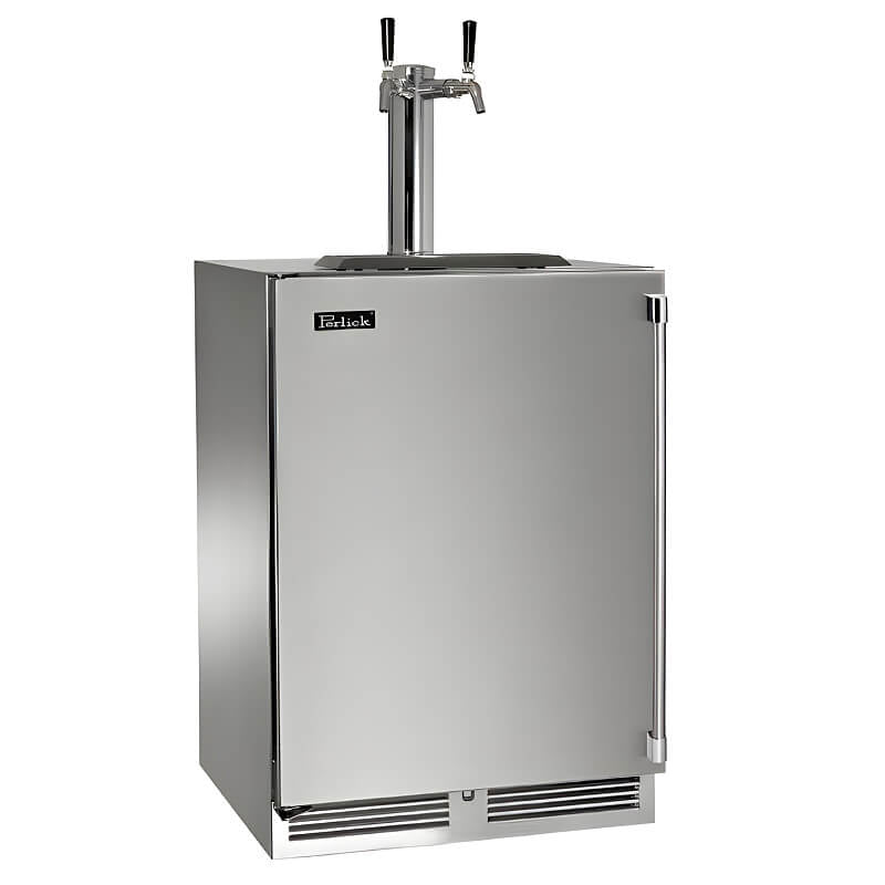 Perlick 24 - Inch Signature Series Stainless Steel Double Tap Outdoor Beverage Dispenser w/ Lock - HP24TO - 4 - 1 - by Perlick | Buy at Agent BBQ