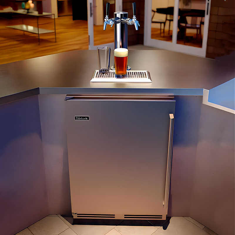 Perlick 24 - Inch Signature Series Stainless Steel Double Tap Outdoor Beverage Dispenser w/ Lock - HP24TO - 4 - 1 - by Perlick | Buy at Agent BBQ
