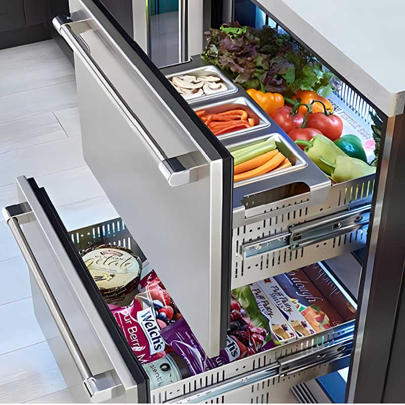 Perlick 24 - Inch Signature Series Stainless Steel Dual Zone Outdoor Refrigerator/Freezer Drawers - HP24ZO - 4 - 5 - by Perlick | Buy at Agent BBQ