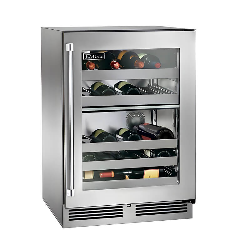 Perlick 24 - Inch Signature Series Stainless Steel Glass Door Outdoor Dual Zone Wine Cooler Reserve - HP24DO - 4 - 3 - by Perlick | Buy at Agent BBQ