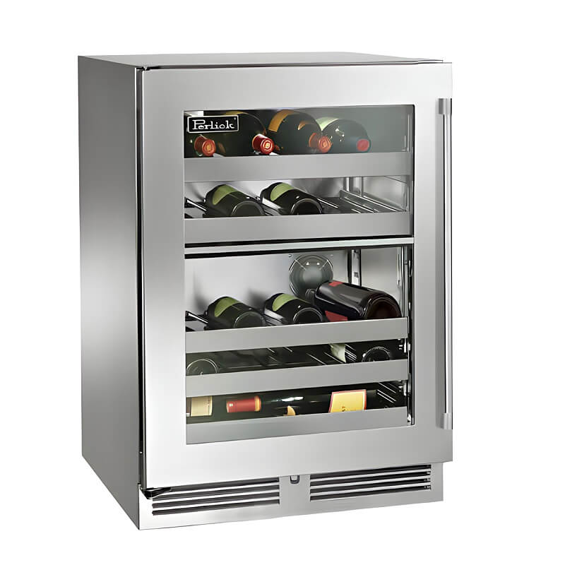 Perlick 24 - Inch Signature Series Stainless Steel Glass Door Outdoor Dual Zone Wine Cooler Reserve - HP24DO - 4 - 3 - by Perlick | Buy at Agent BBQ