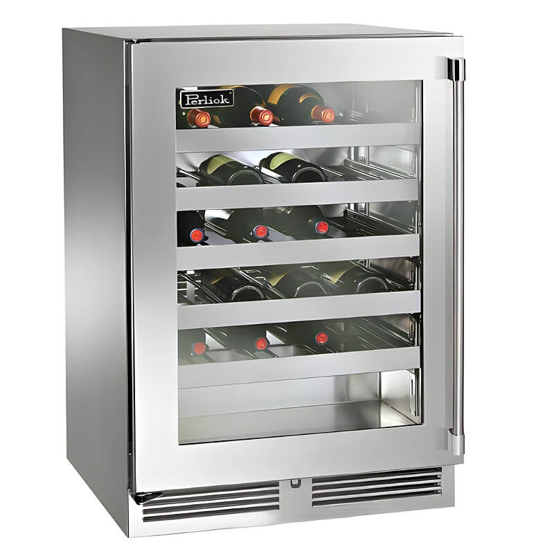 Perlick 24 - Inch Signature Series Stainless Steel Glass Door Outdoor Wine Cooler Reserve w/ Lock - HP24WO - 4 - 3 - by Perlick | Buy at Agent BBQ