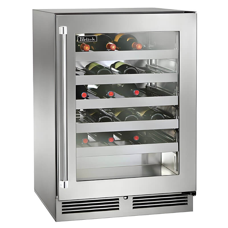 Perlick 24 - Inch Signature Series Stainless Steel Glass Door Outdoor Wine Cooler Reserve w/ Lock - HP24WO - 4 - 3 - by Perlick | Buy at Agent BBQ