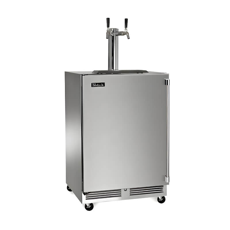 Perlick 24 - Inch Stainless Steel Double Tap Mobile Outdoor Beer and Wine Dispenser Kit - HP24TS - 2MBW - by Perlick | Buy at Agent BBQ