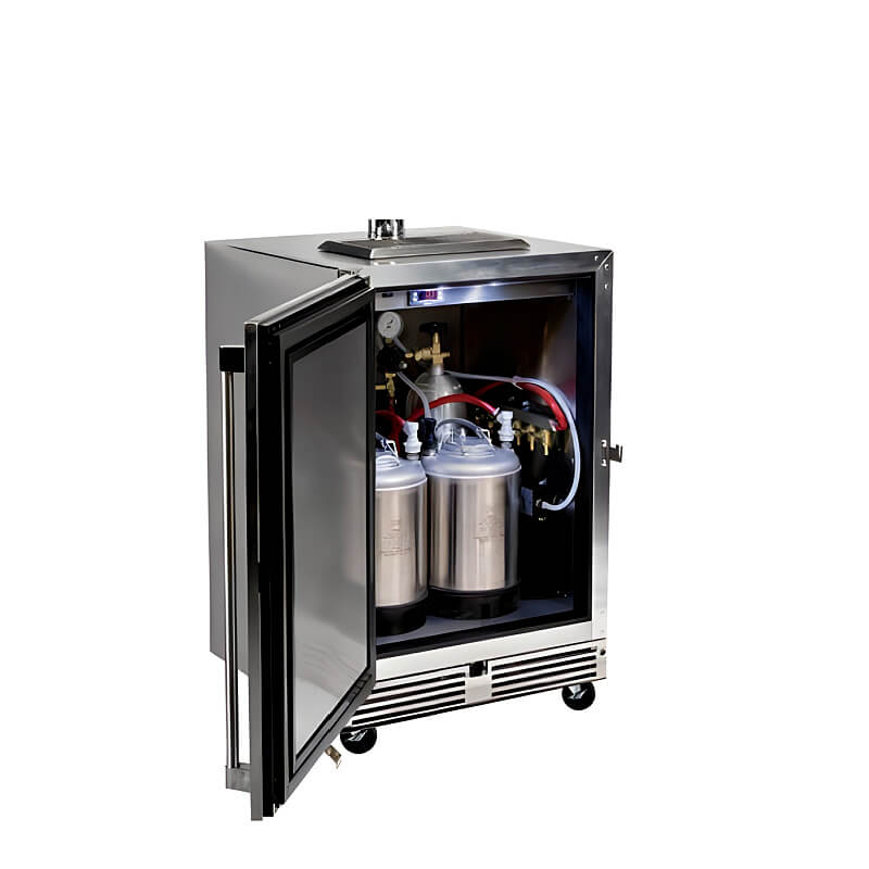 Perlick 24 - Inch Stainless Steel Double Tap Mobile Outdoor Beer and Wine Dispenser Kit - HP24TS - 2MBW - by Perlick | Buy at Agent BBQ
