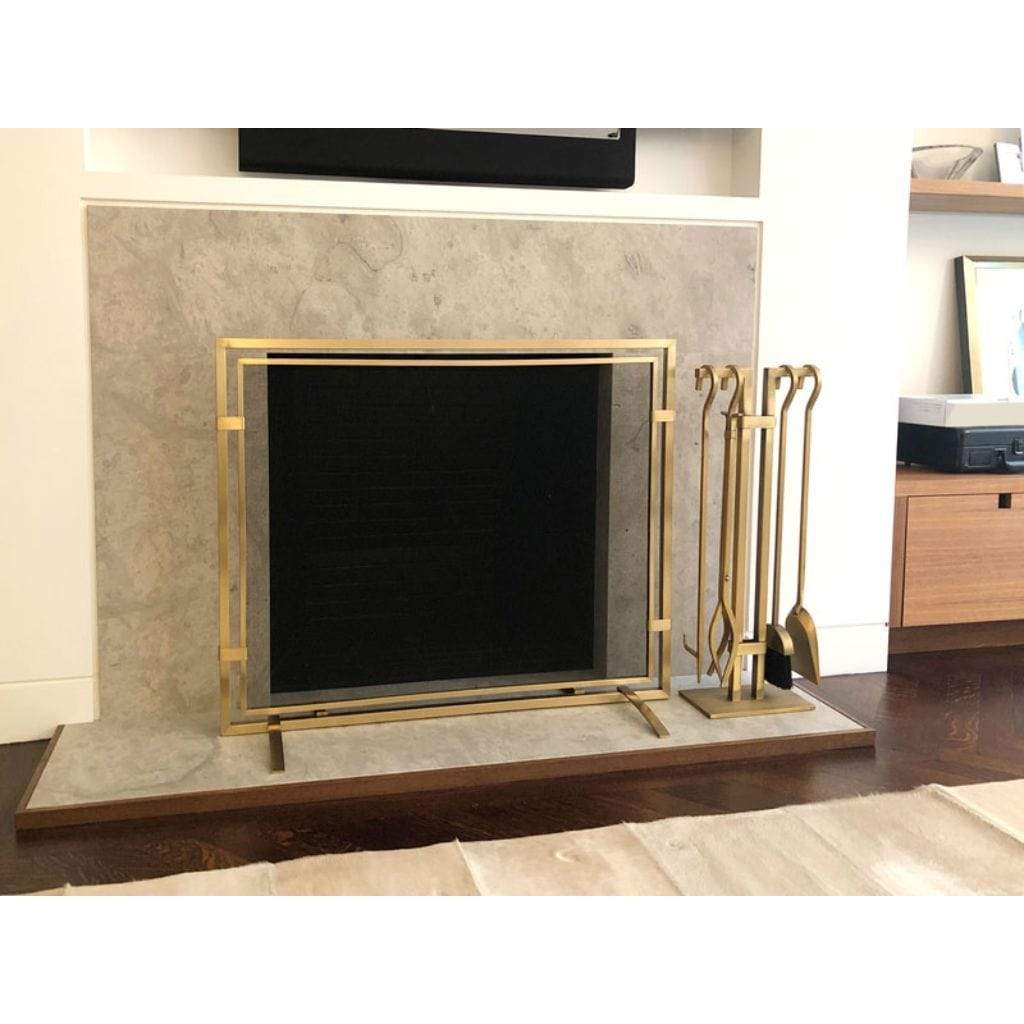 Pilgrim - 10" 4 - Piece Burnished Brass Sinclair Tool Set - by Pilgrim Home & Hearth | Buy at Agent BBQ