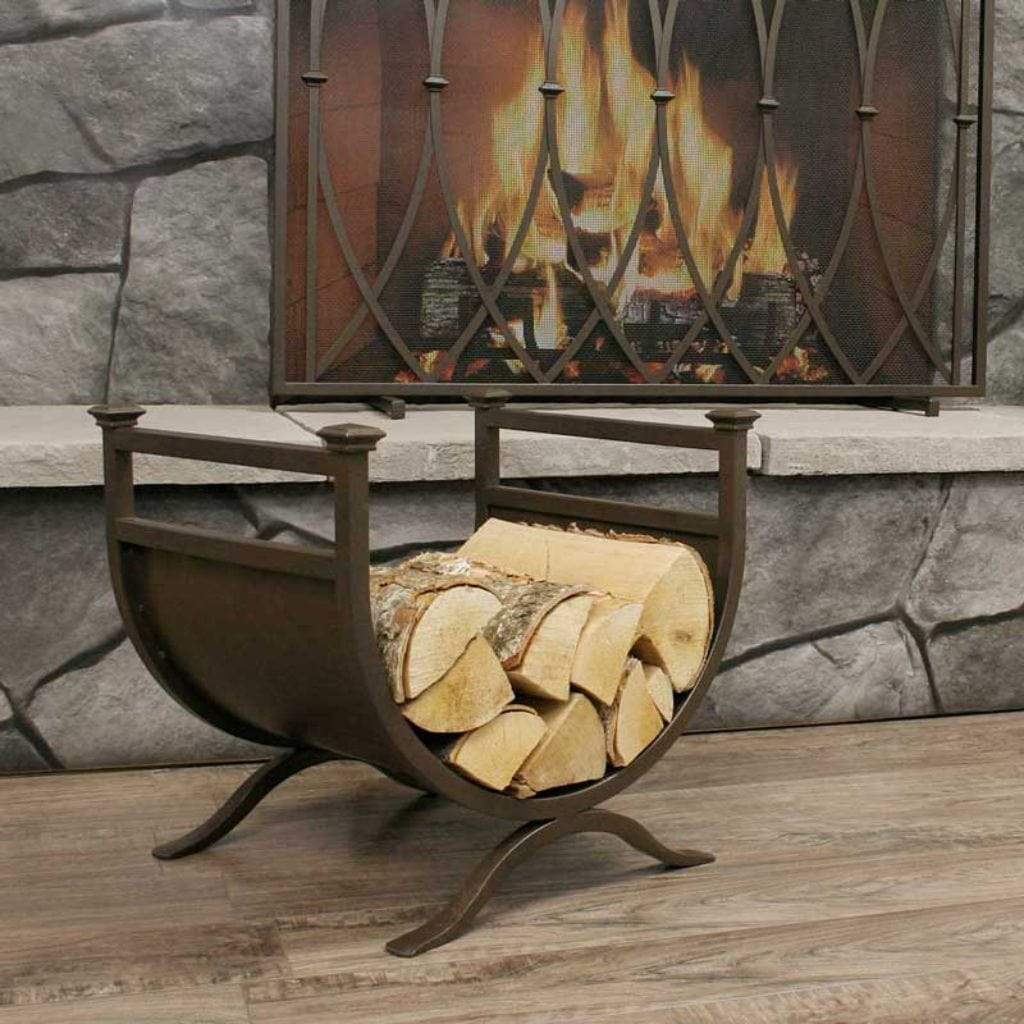 Pilgrim - 17" Burnished Bronze Addison Wood Holder - by Pilgrim Home & Hearth | Buy at Agent BBQ