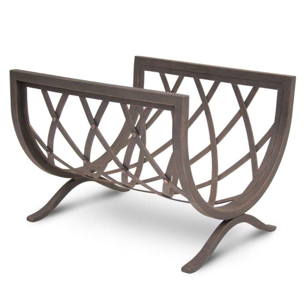 Pilgrim - 18" Distressed Bronze Iron Weave Wood Holder - by Pilgrim Home & Hearth | Buy at Agent BBQ