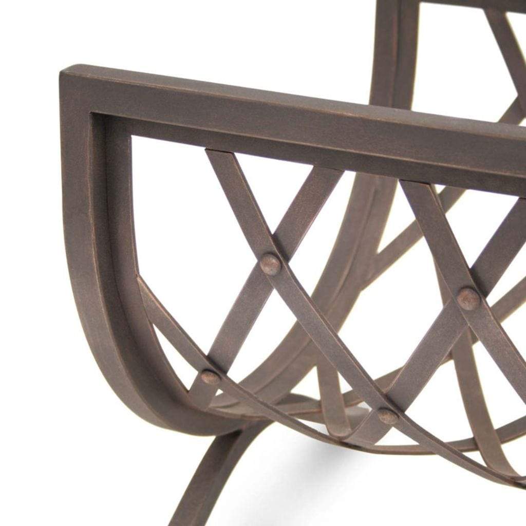 Pilgrim - 18" Distressed Bronze Iron Weave Wood Holder - by Pilgrim Home & Hearth | Buy at Agent BBQ