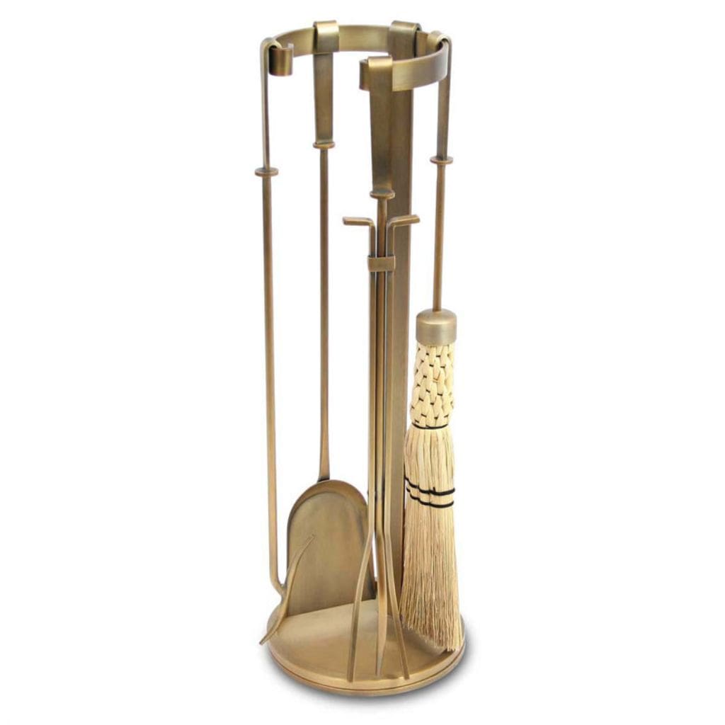 Pilgrim - 29" 4 - Piece Burnished Brass Mid Century Tool Set - by Pilgrim Home & Hearth | Buy at Agent BBQ