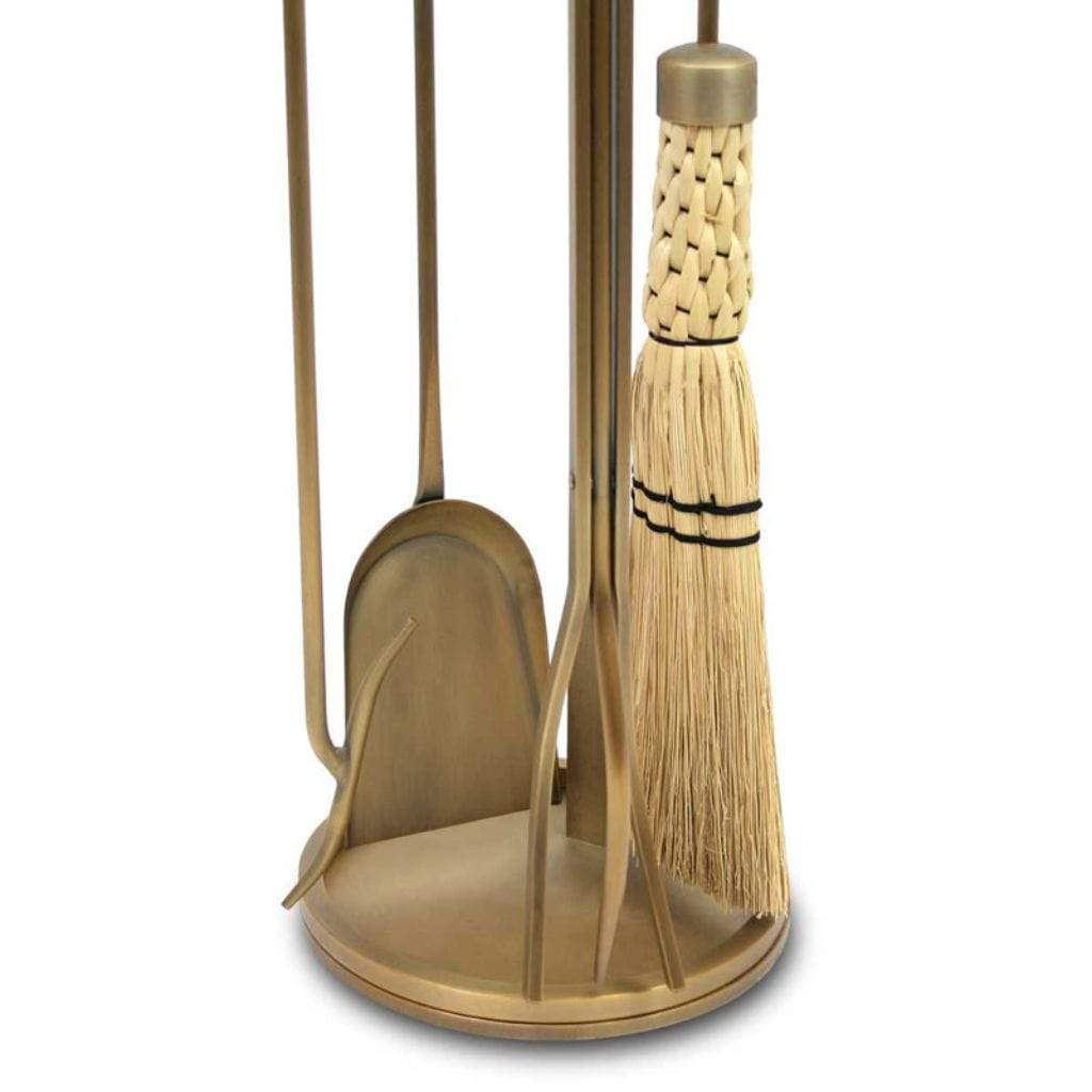 Pilgrim - 29" 4 - Piece Burnished Brass Mid Century Tool Set - by Pilgrim Home & Hearth | Buy at Agent BBQ