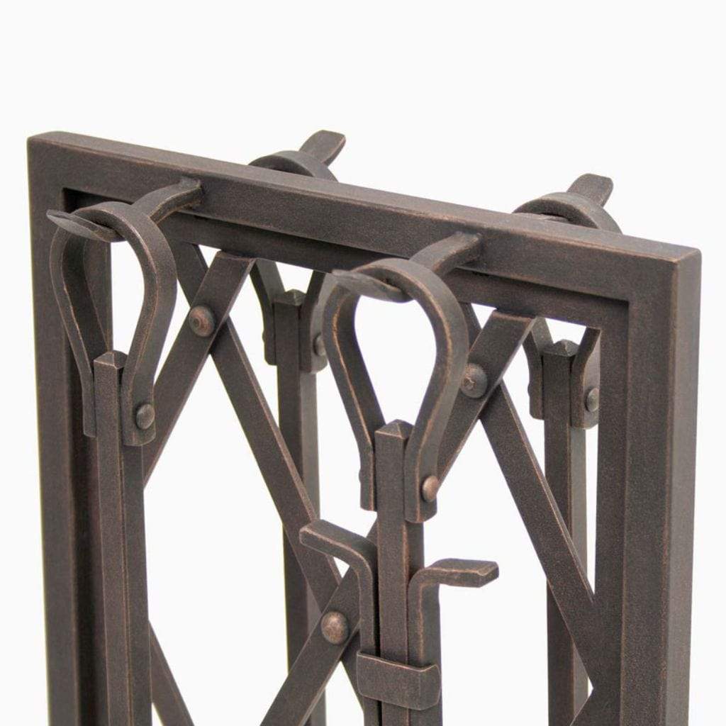 Pilgrim - 30" 4 - Piece Distressed Bronze Iron Weave Tool Set - by Pilgrim Home & Hearth | Buy at Agent BBQ