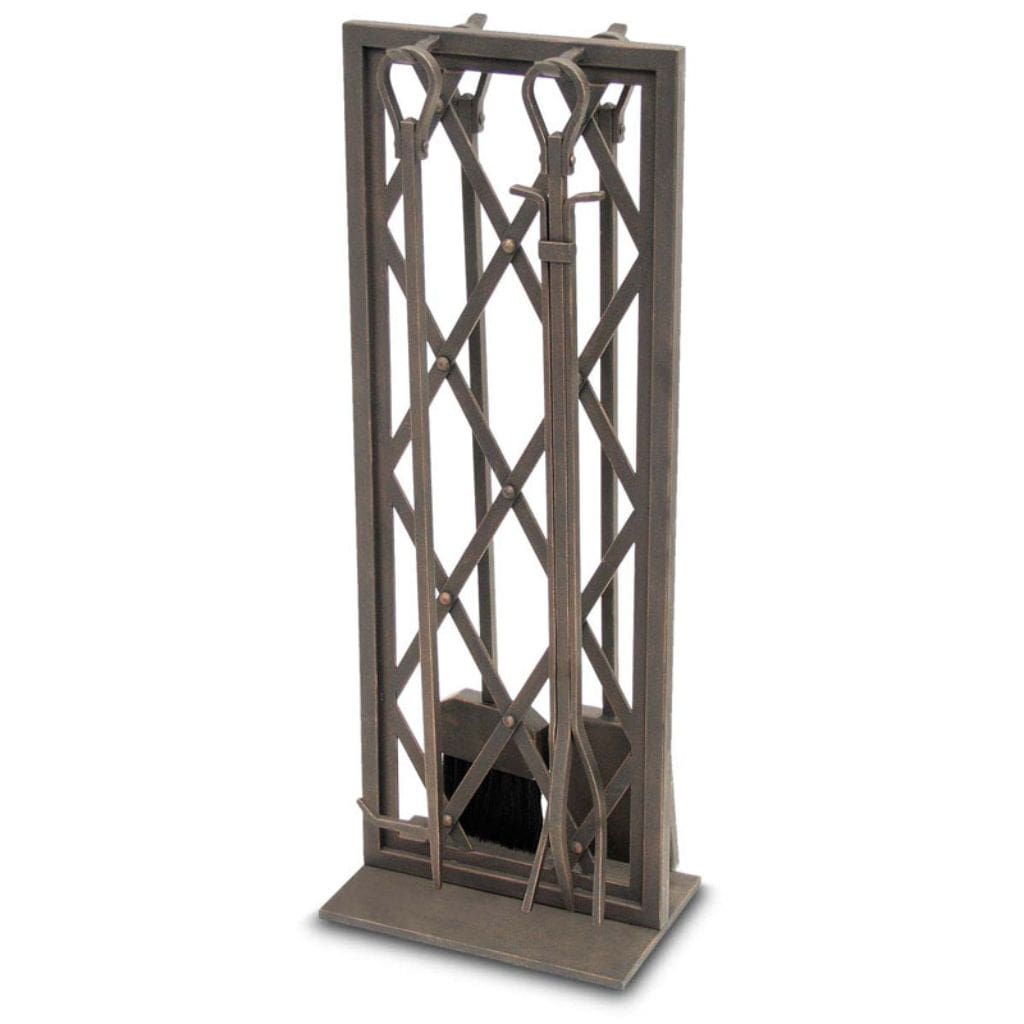 Pilgrim - 30" 4 - Piece Distressed Bronze Iron Weave Tool Set - by Pilgrim Home & Hearth | Buy at Agent BBQ