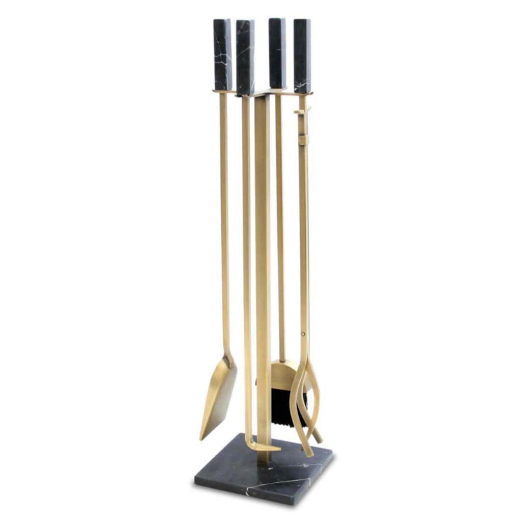 Pilgrim - 33" 4 - Piece Burnished Brass Marble – Nero Tool Set - by Pilgrim Home & Hearth | Buy at Agent BBQ