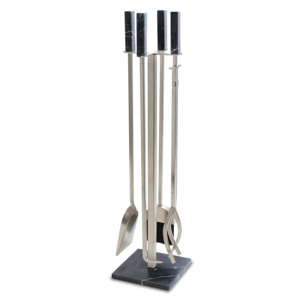 Pilgrim - 33" 4 - Piece Satin Nickel Marble – Nero Tool Set - by Pilgrim Home & Hearth | Buy at Agent BBQ