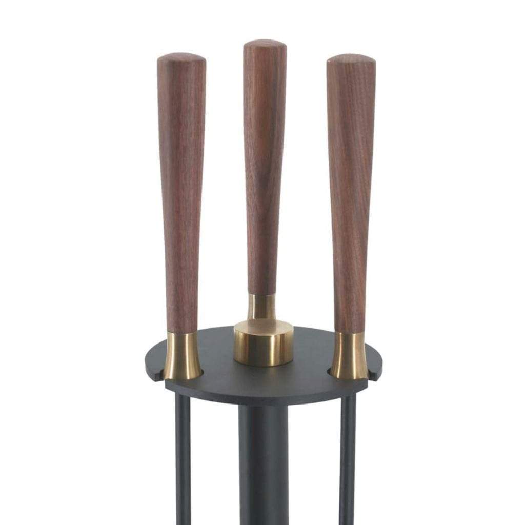 Pilgrim - 34" 4 - Piece New Haven Walnut Handle Tool Set Brass - by Pilgrim Home & Hearth | Buy at Agent BBQ
