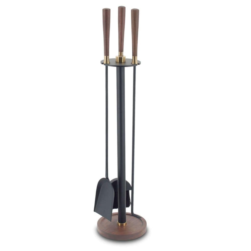 Pilgrim - 34" 4 - Piece New Haven Walnut Handle Tool Set Brass - by Pilgrim Home & Hearth | Buy at Agent BBQ