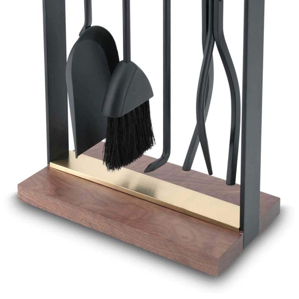 Pilgrim - 35" 4 - Piece Hampton Walnut Handle Tool Set Brass - by Pilgrim Home & Hearth | Buy at Agent BBQ
