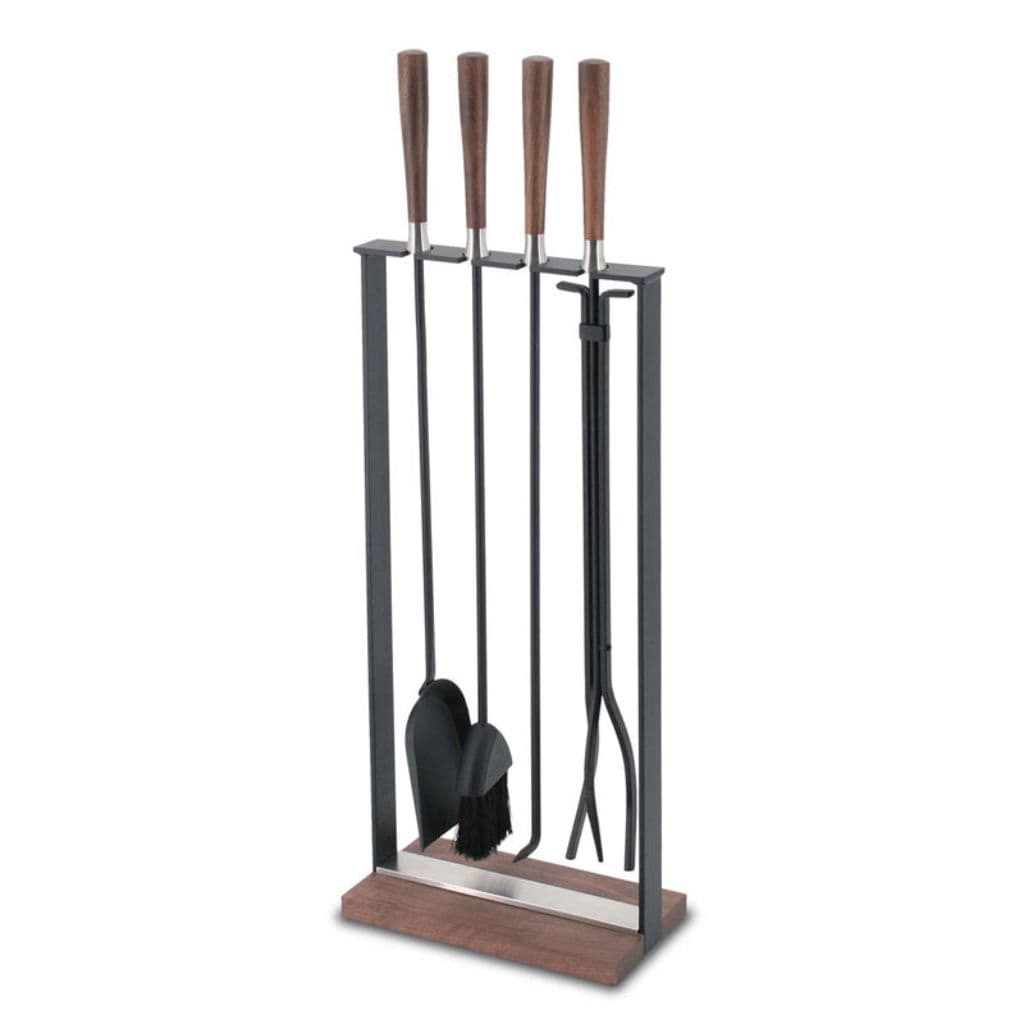 Pilgrim - 35" 4 - Piece Hampton Walnut Handle Tool Set Soft Nickel - by Pilgrim Home & Hearth | Buy at Agent BBQ
