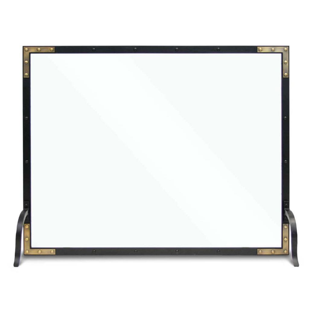 Pilgrim - 39" Black Refined Rivet Single Panel Glass - by Pilgrim Home & Hearth | Buy at Agent BBQ