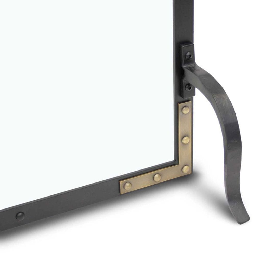 Pilgrim - 39" Black Refined Rivet Single Panel Glass - by Pilgrim Home & Hearth | Buy at Agent BBQ