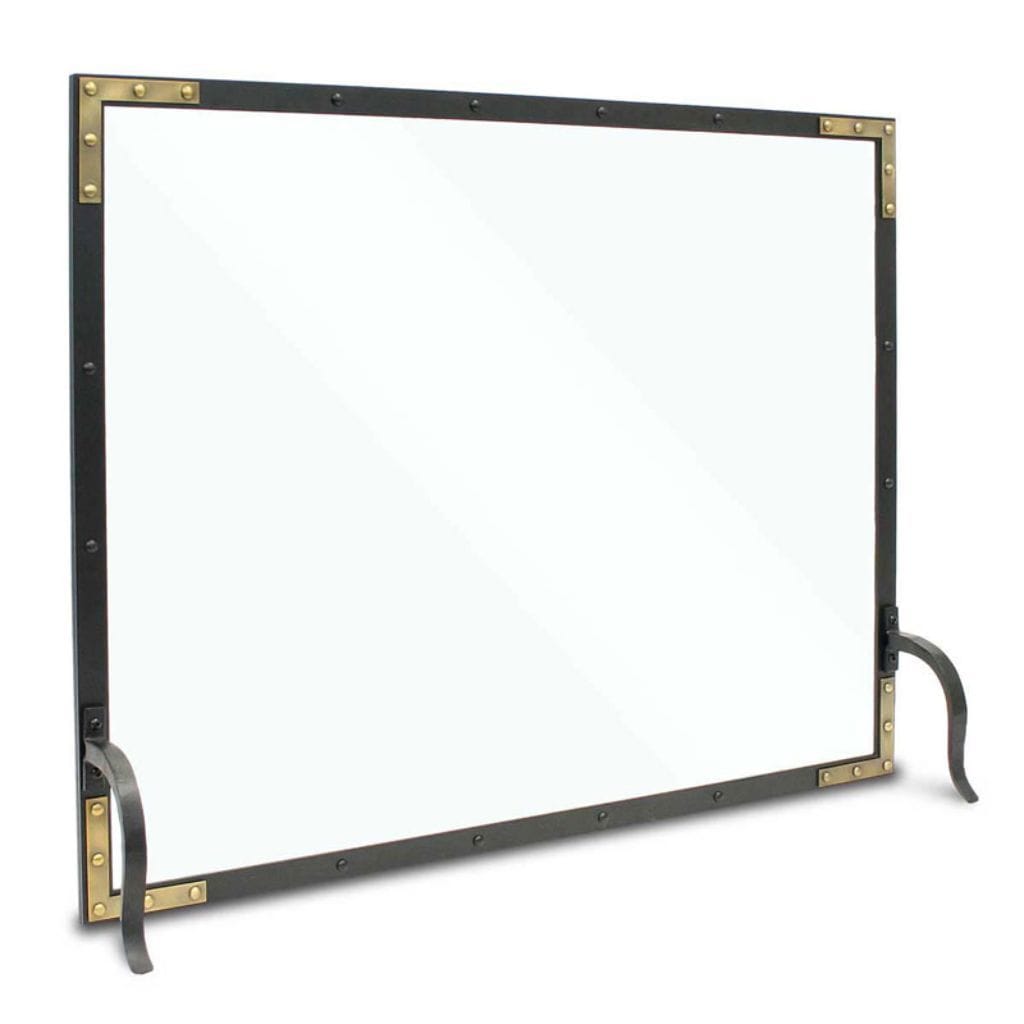 Pilgrim - 39" Black Refined Rivet Single Panel Glass - by Pilgrim Home & Hearth | Buy at Agent BBQ