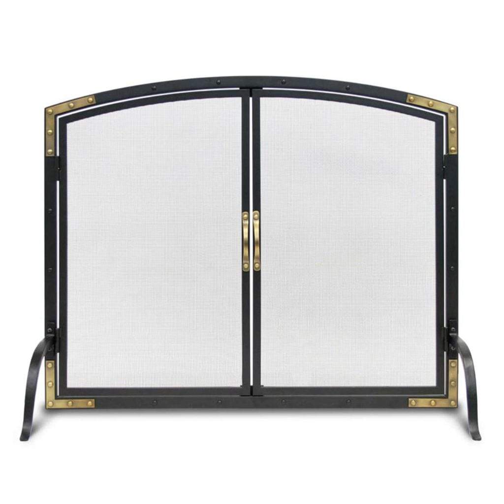 Pilgrim - 39" Black Refined Rivet Single Panel Mesh Screen - by Pilgrim Home & Hearth | Buy at Agent BBQ
