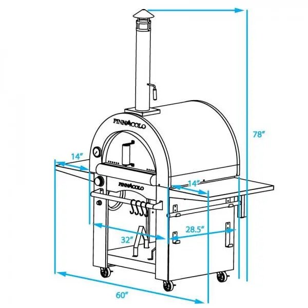 Pinnacolo - Ibrido Hybrid Gas/Wood Oven with Cart, 35,000 btu LP Burner, Includes Premium Accessory Package - PPO - 1 - 03 - pizza ovens by Pinnacolo | Buy at Agent BBQ