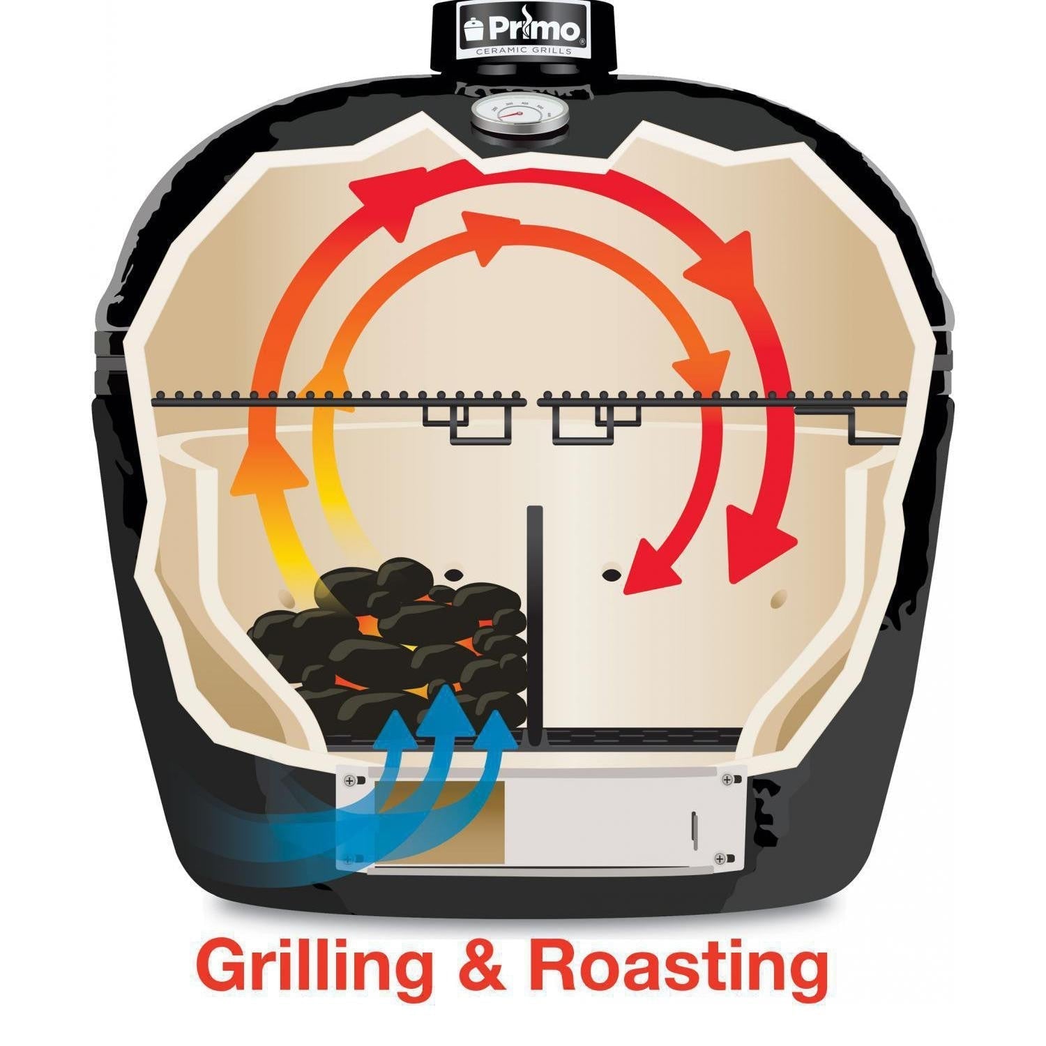 Primo Oval LG 300 Charcoal Ceramic Kamado Grill - PGCLGH - by Primo Grills | Buy at Agent BBQ