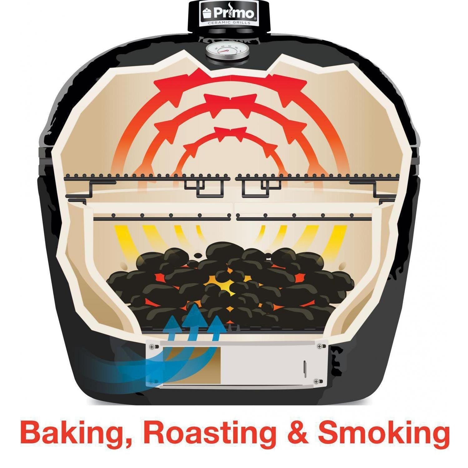Primo Oval LG 300 Charcoal Ceramic Kamado Grill - PGCLGH - by Primo Grills | Buy at Agent BBQ