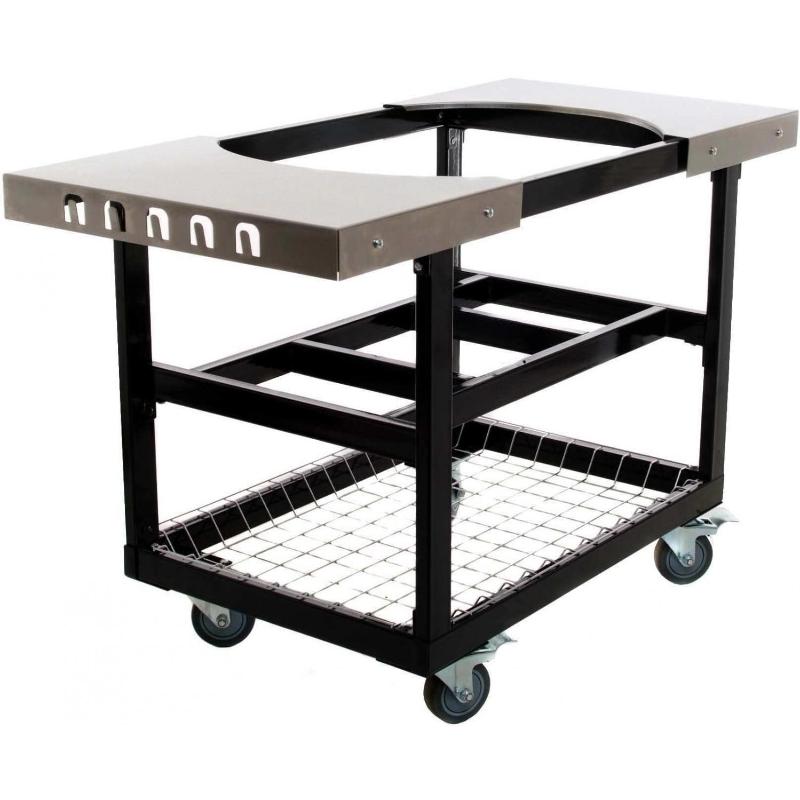 Primo Steel Cart With Stainless Steel Side Tables For Oval Junior - PG00320 - by Primo Grills | Buy at Agent BBQ