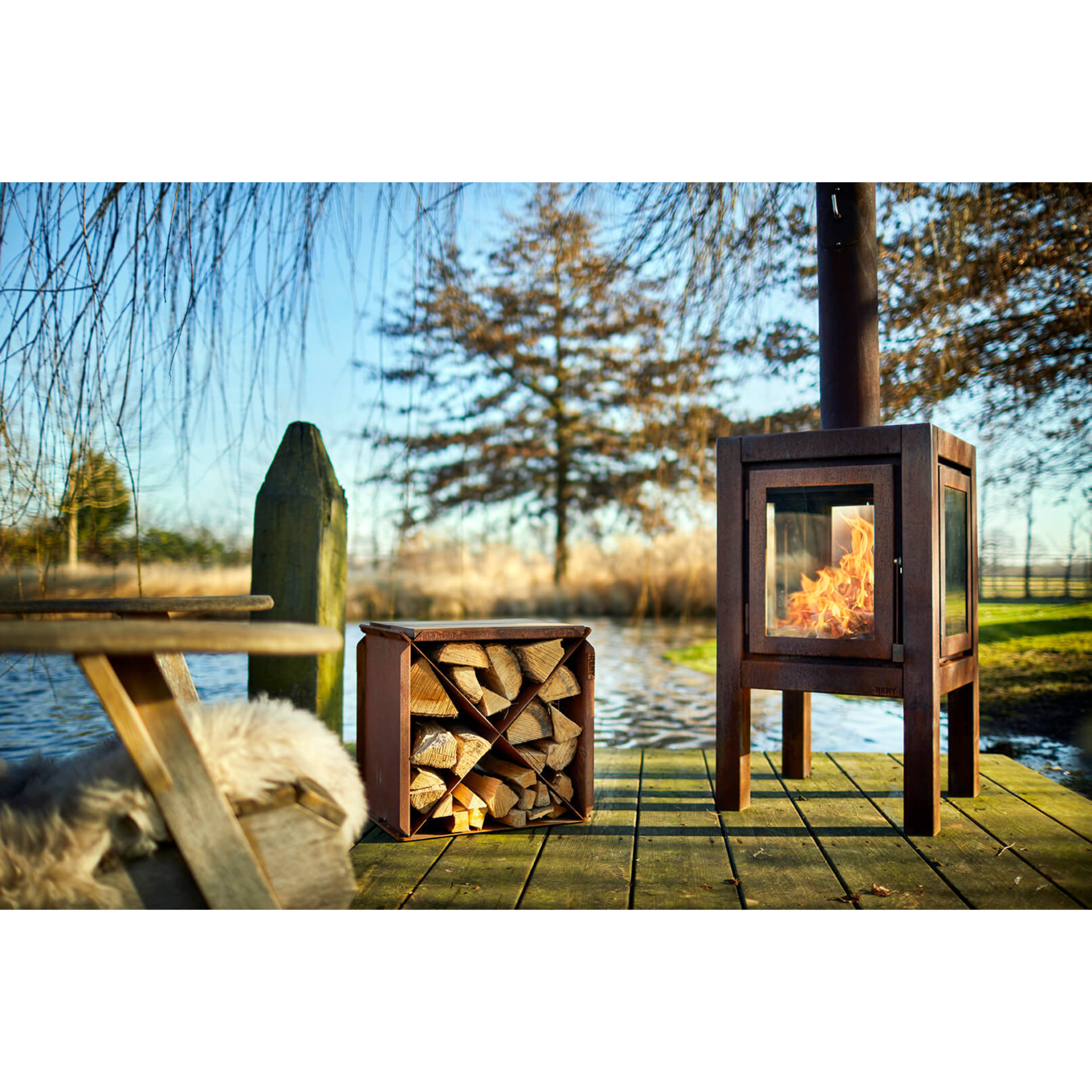 RB73 BloX 2mm CorTen Steel Wood Storage - by RB73 | Buy at Agent BBQ