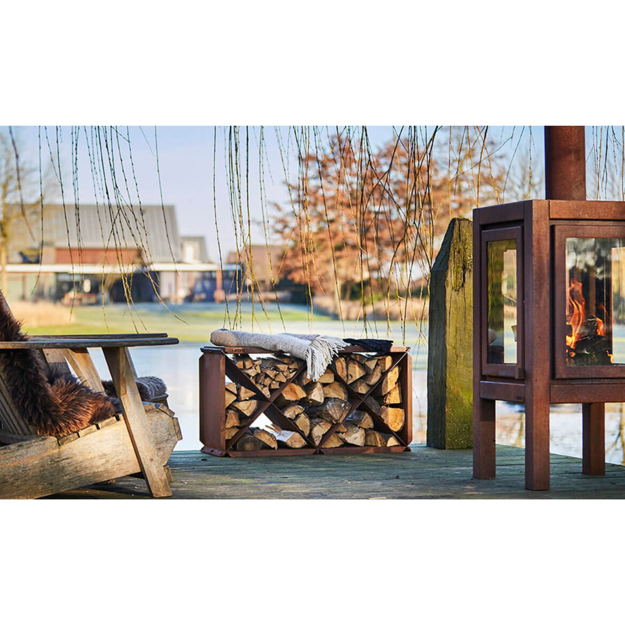 RB73 BloXX 2mm CorTen Steel Wood Storage - by RB73 | Buy at Agent BBQ