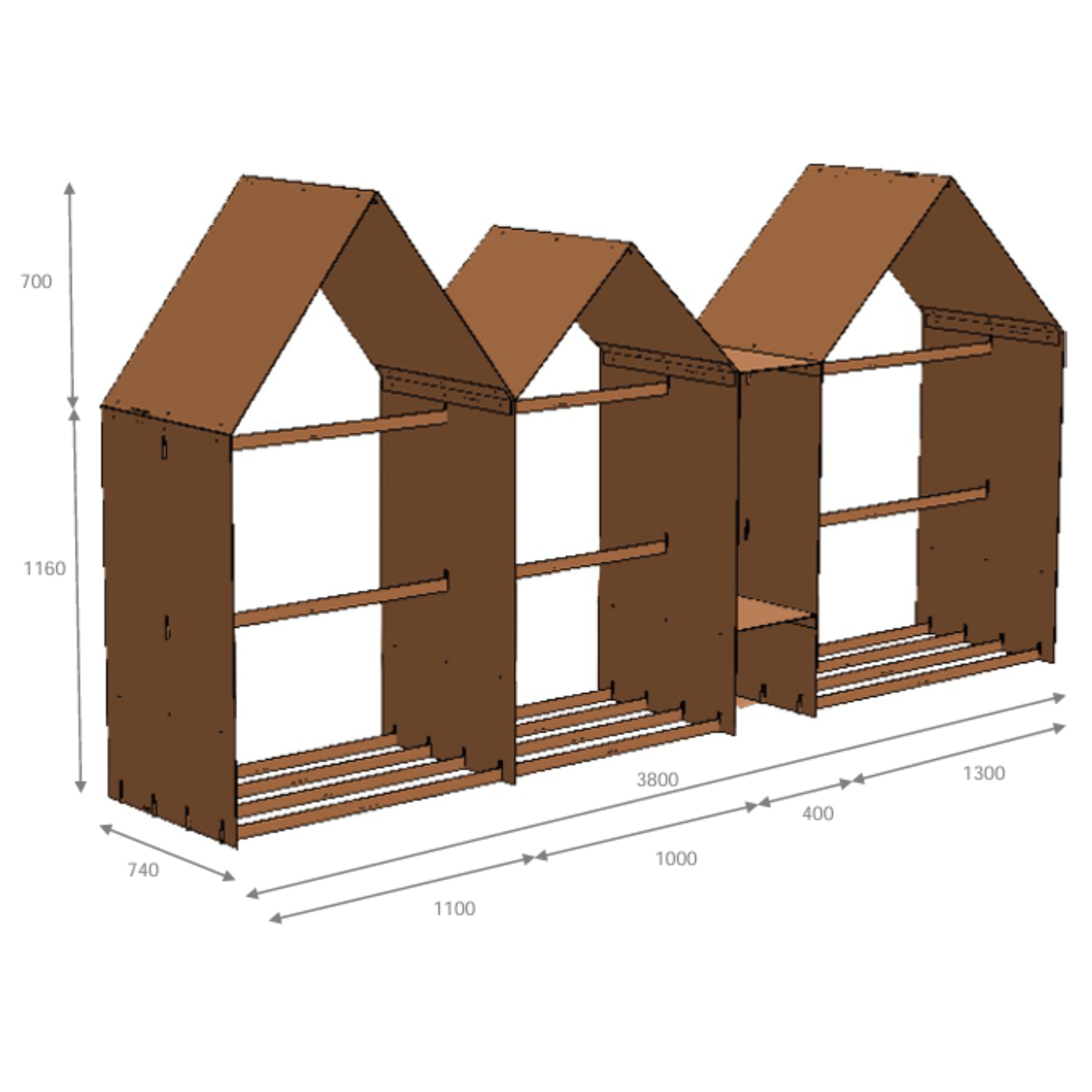 RB73 Bruges 3 Houses Wood Storage - by RB73 | Buy at Agent BBQ