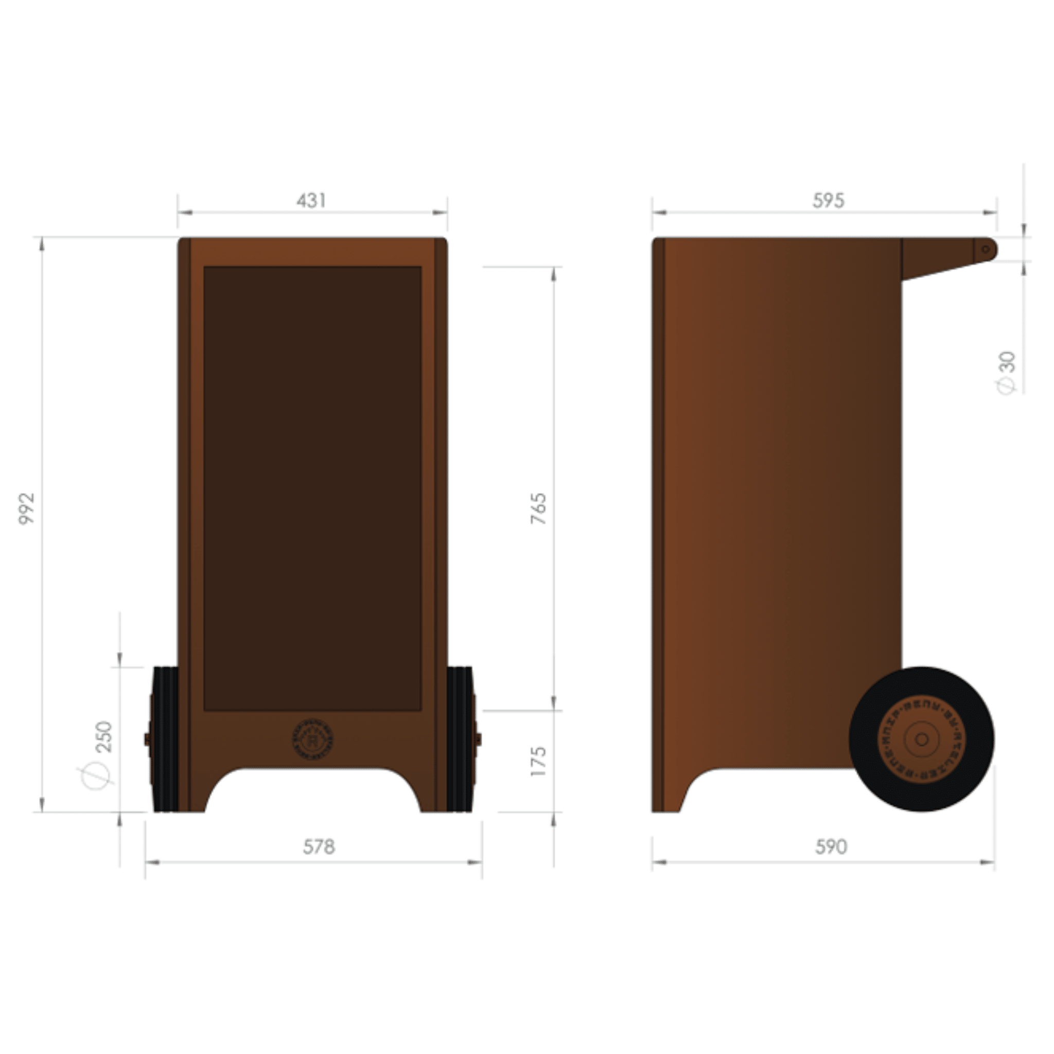 RB73 Ker 2mm CorTen Steel Wood Storage - by RB73 | Buy at Agent BBQ
