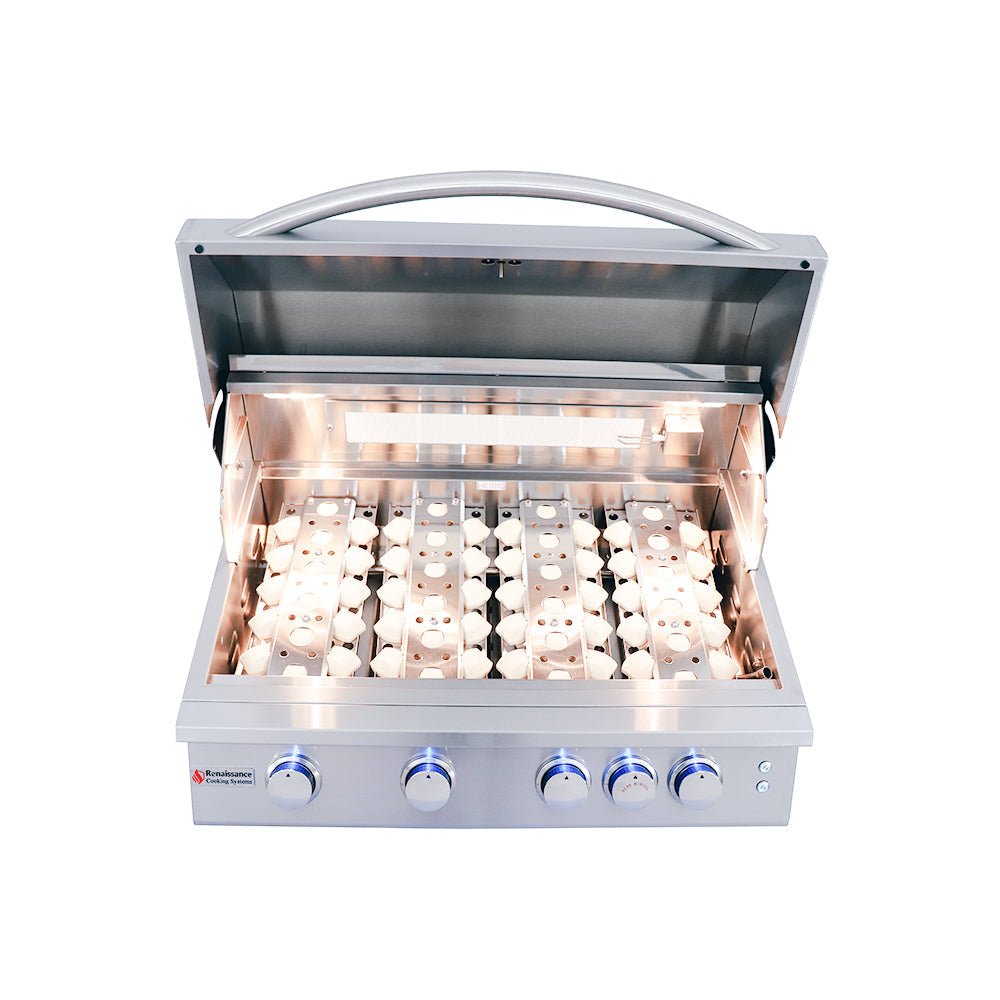 32" Premier Built - In Grill w/ LED Lights - RJC32AL - Built - in Gas Grills by Renaissance Cooking Systems | Buy at Agent BBQ