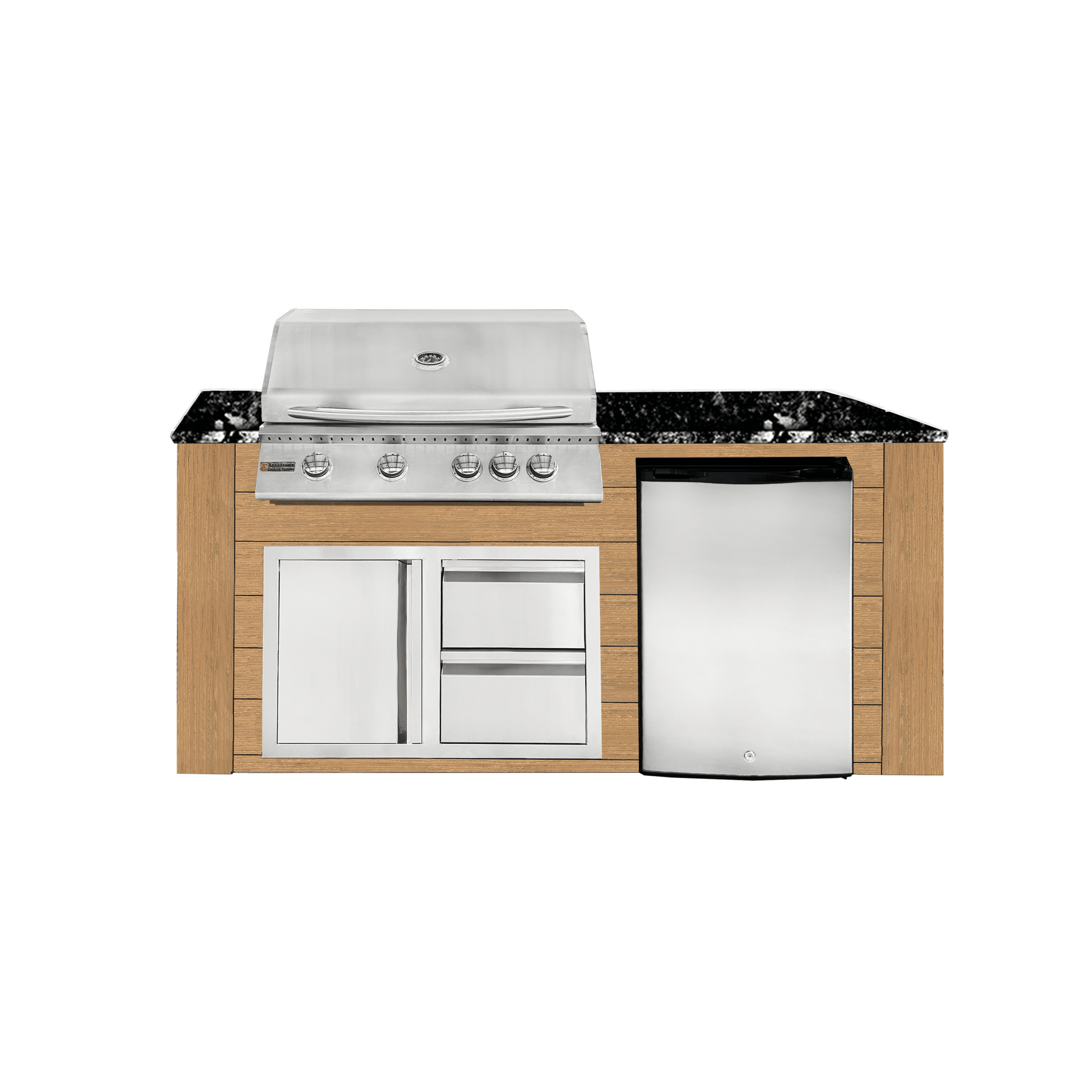 6ft Outdoor Kitchen - Cedar Cabinet w/ Black Granite Countertop - Outdoor Kitchen by Renaissance Cooking Systems | Buy at Agent BBQ