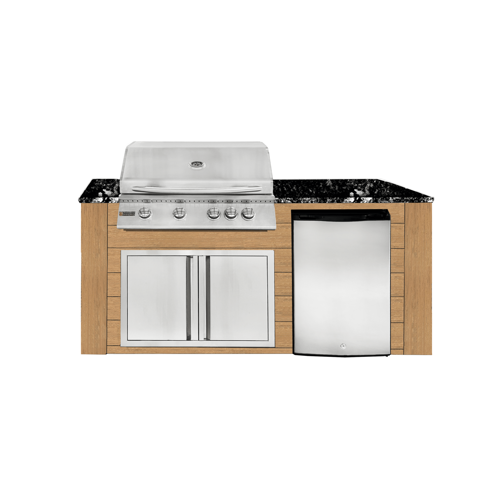 6ft Outdoor Kitchen - Cedar Cabinet w/ Black Granite Countertop - Outdoor Kitchen by Renaissance Cooking Systems | Buy at Agent BBQ