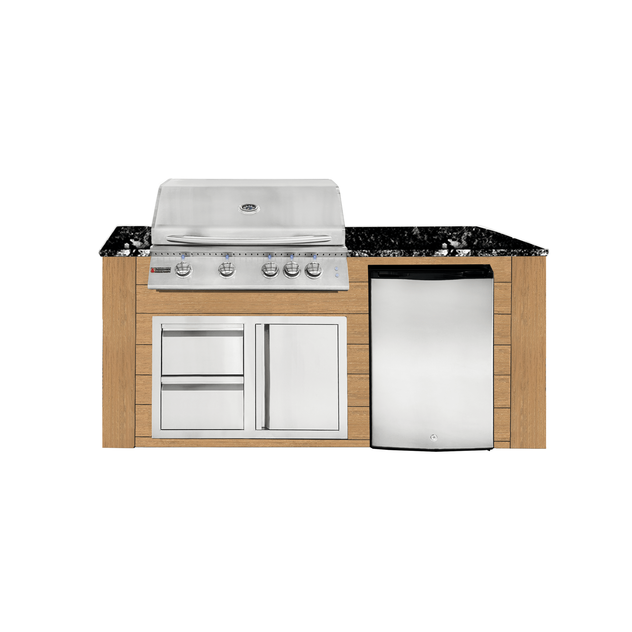 6ft Outdoor Kitchen - Cedar Cabinet w/ Black Granite Countertop - Outdoor Kitchen by Renaissance Cooking Systems | Buy at Agent BBQ