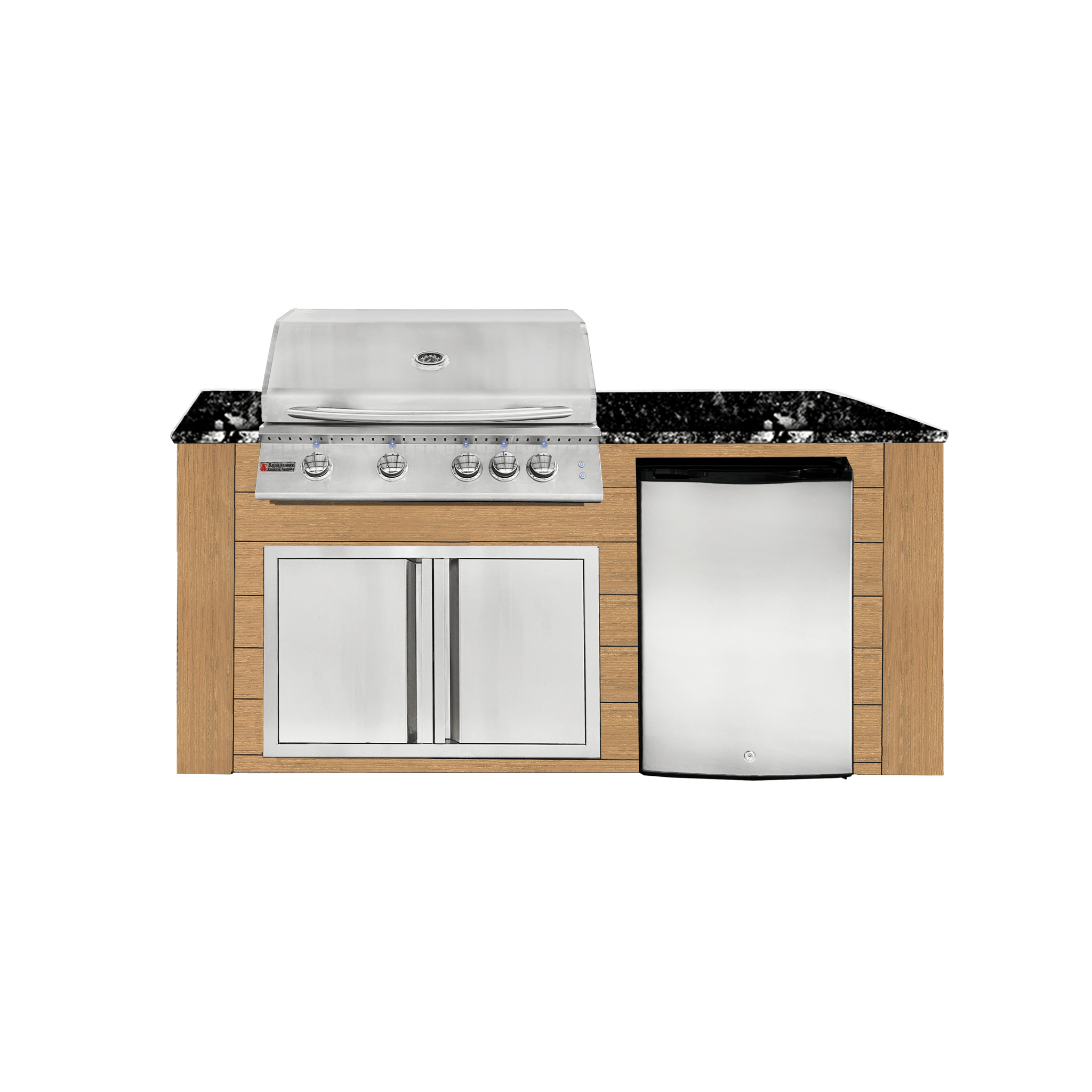 6ft Outdoor Kitchen - Cedar Cabinet w/ Black Granite Countertop - Outdoor Kitchen by Renaissance Cooking Systems | Buy at Agent BBQ