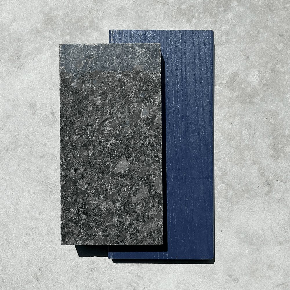 8ft Outdoor Kitchen - Blue Cabinet w/ Black Granite Countertop - Outdoor Kitchen by Renaissance Cooking Systems | Buy at Agent BBQ