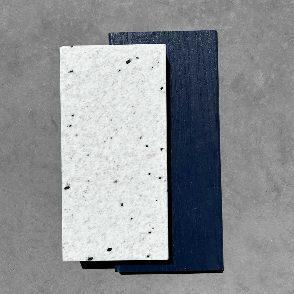 8ft Outdoor Kitchen - Blue Cabinet w/ White Granite Countertop - Outdoor Kitchen by Renaissance Cooking Systems | Buy at Agent BBQ